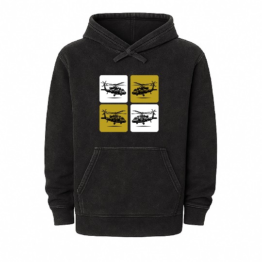 Army Helicopter - Military Fighting Helicopter Mineral Wash Hoodies