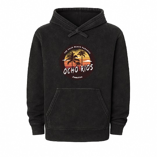 Ocho Rios Jamaica - Tropical Paradise Mineral Wash Hoodies
