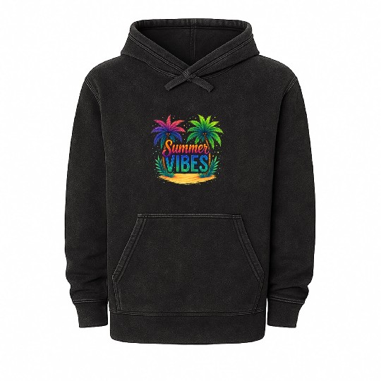 Summer Vibes, Summer Vacation Mineral Wash Hoodies