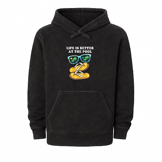 Pool Party Squad Summer Swimming Mineral Wash Hoodies