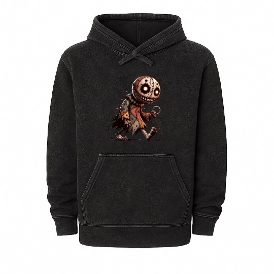 Haunted Rag Doll – Creepy Patchwork Puppet Mineral Wash Hoodies
