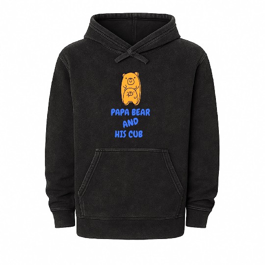 Papa bear and his cub - Father's Day Mineral Wash Hoodies