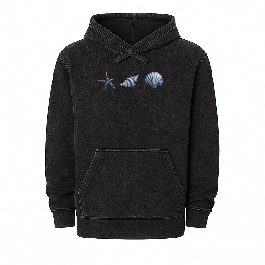 Cute Sea Creatures starfish Ocean Watercolor Mineral Wash Hoodies