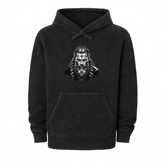 Viking Warrior Man Odin Thor Norman Walhalla Mineral Wash Hoodies