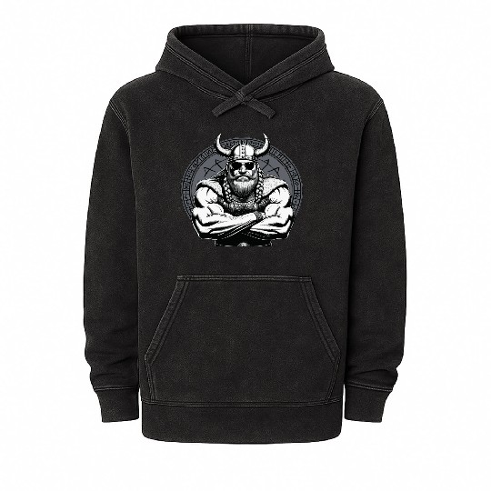 Viking Warrior Man Odin Thor Norman Walhalla Mineral Wash Hoodies
