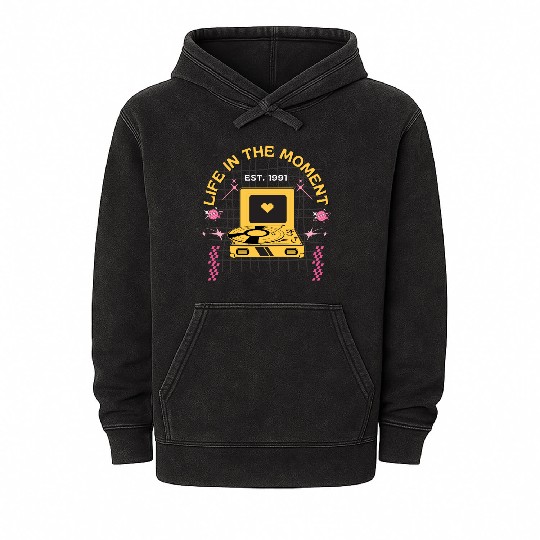 Live In The Moment Mineral Wash Hoodies