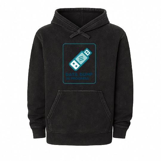 Data Dump In Progress USB Drive 2000s Mineral Wash Hoodies