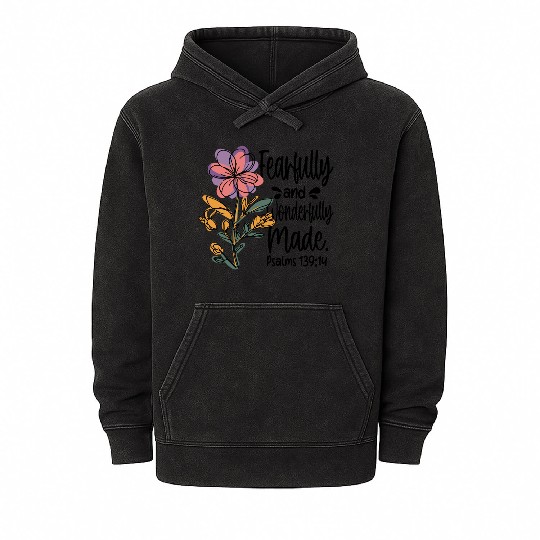 Boho Christian Floral Christian Mineral Wash Hoodies