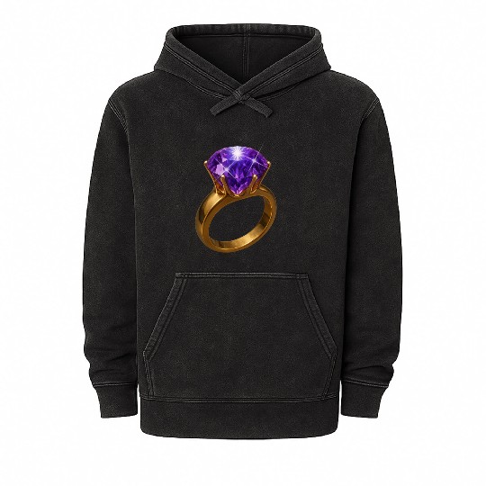 Royal Amethyst: The Elegance of Purple Gemstone Mineral Wash Hoodies