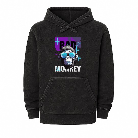 Monkey design Mineral Wash Hoodies