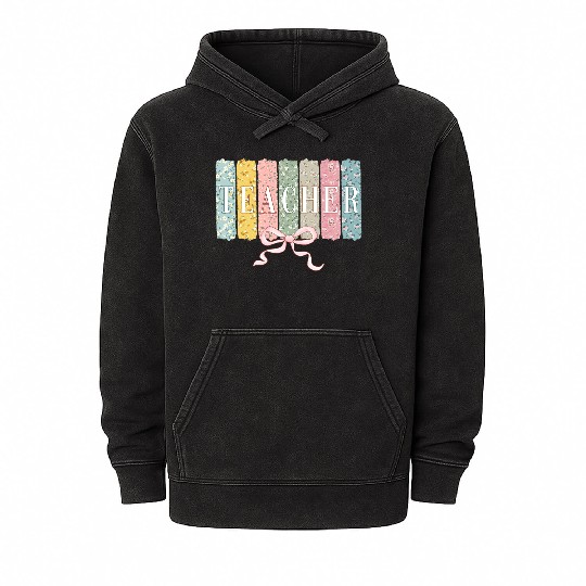 Coquette Teacher Teacher Wildflower Mineral Wash Hoodies