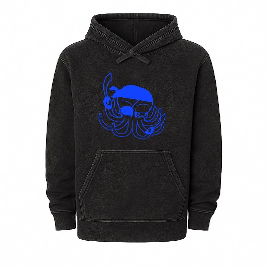 Octopus pirate crew captain sailor buccaneer sail Mineral Wash Hoodies