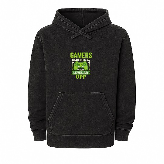 Gamers Don't Age, We Just Level Up - Embroidery Mineral Wash Hoodies
