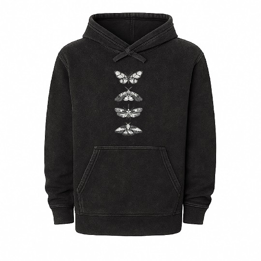 Black Butterfly Bold Leap Mineral Wash Hoodies