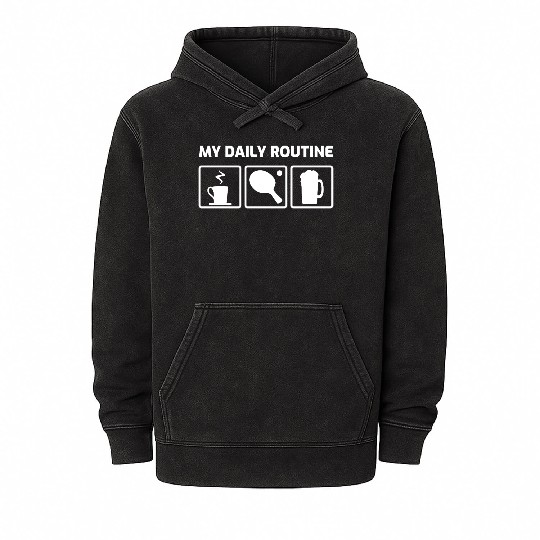 My Daily Table Tennis Routine Mineral Wash Hoodies
