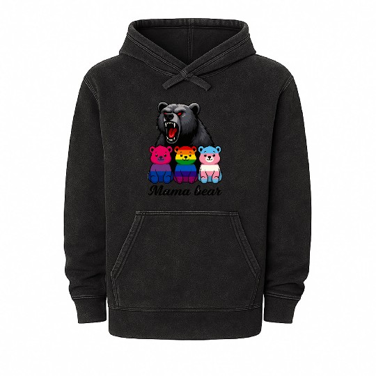 Mama Bear Pride Cubs Mineral Wash Hoodies