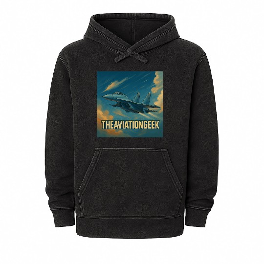 the aviation geek Mineral Wash Hoodies