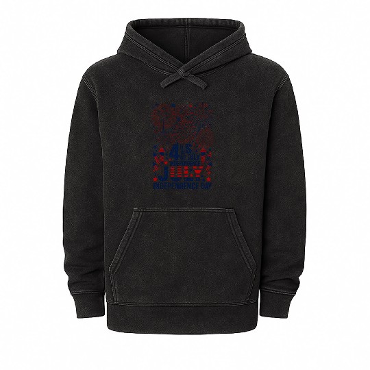 US independance day fireworks square design Mineral Wash Hoodies