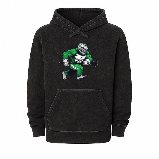 Green Bigfoot Lacrosse Mineral Wash Hoodies