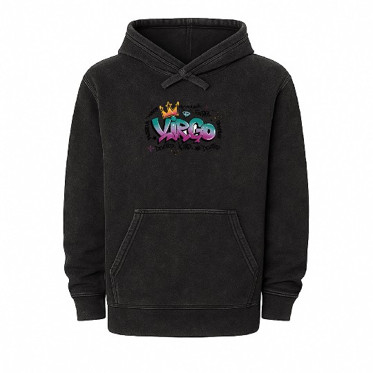 Virgo Graffiti Zodiac Art Mineral Wash Hoodies
