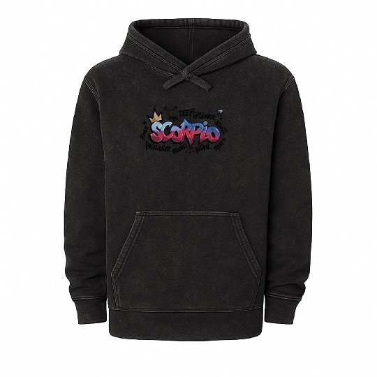 Scorpio Graffiti Zodiac Art Mineral Wash Hoodies