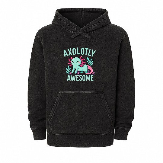 Funny Cute Axolotl Pun Mineral Wash Hoodies for Animal Lovers
