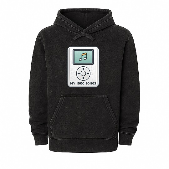My 1000 Songs MP3 Player Retro 2000s Y2K Mineral Wash Hoodies