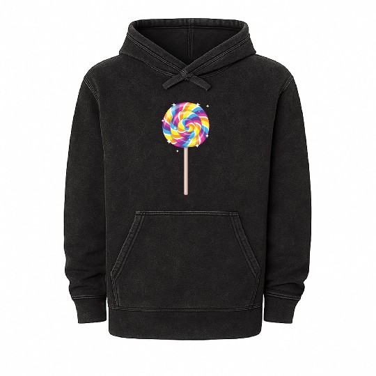 Cute Lollipop Design Lollipop Candy Lover 01 Mineral Wash Hoodies