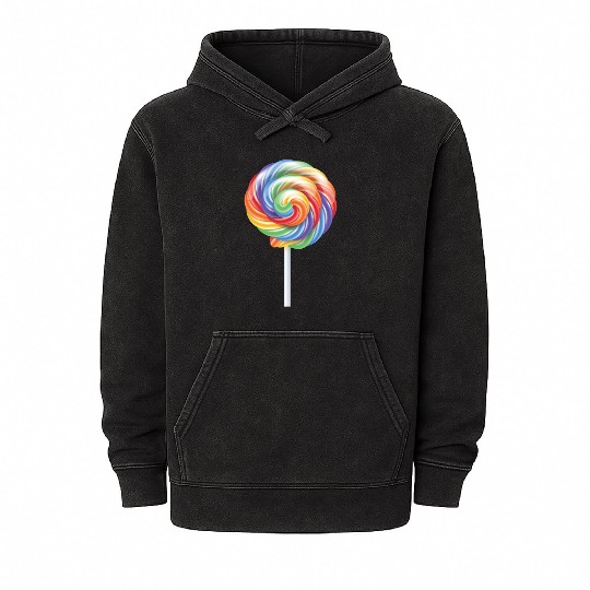 Lollipop Rainbow Sucker Candy Costume Halloween Mineral Wash Hoodies