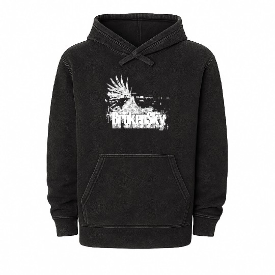 Vibrant Fireworks Night Skyline Mineral Wash Hoodies