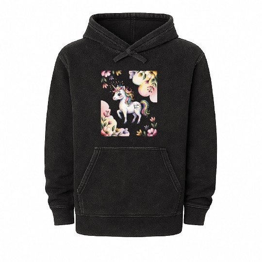 Believe in Magic – Cute Rainbow Unicorn Fantasy Mineral Wash Hoodies