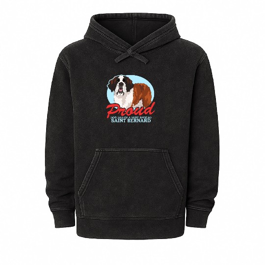 Saint Bernard Dog Dad St. Bernhard Mineral Wash Hoodies