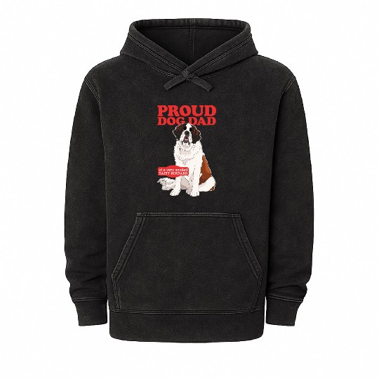 Saint Bernard Dog Dad St. Bernhard Mineral Wash Hoodies