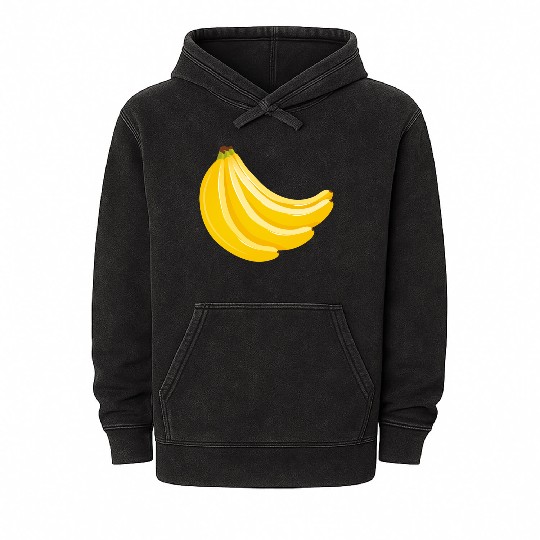 Four yellow bananas in a bunch for food art fans Mineral Wash Hoodies