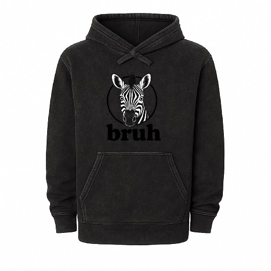 Funny zebra sarcastic humor internet meme Mineral Wash Hoodies