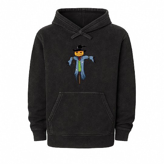 spooky scarecrow Mineral Wash Hoodies