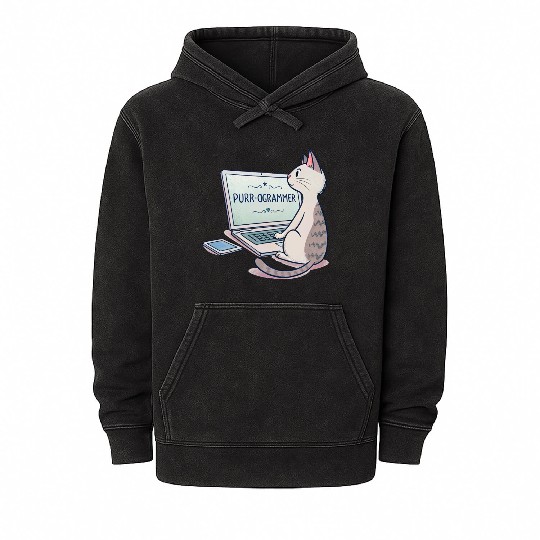 Paws-on Keyboard Engineer Mineral Wash Hoodies