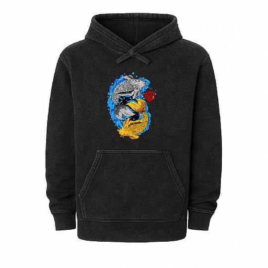 fish Mineral Wash Hoodies