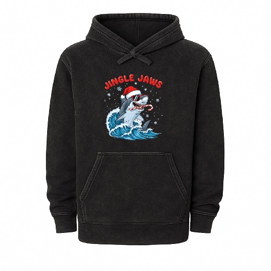Jingle Jaws – Christmas Holiday with Bite Design Mineral Wash Hoodies