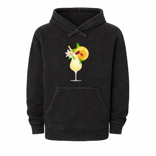 Summery cocktail decorated with fruit Mineral Wash Hoodies