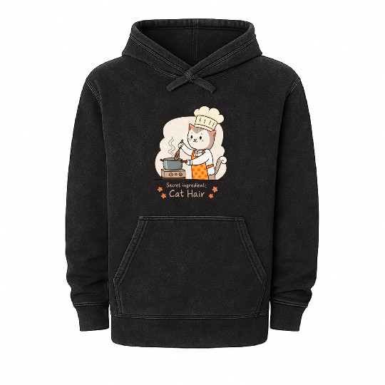 Gourmet Cat Hair Cuisine Mineral Wash Hoodies