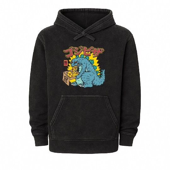 Kaiju Pizza Cravings Mineral Wash Hoodies