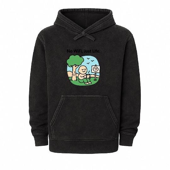 Peaceful Mind Grounding Design Mineral Wash Hoodies