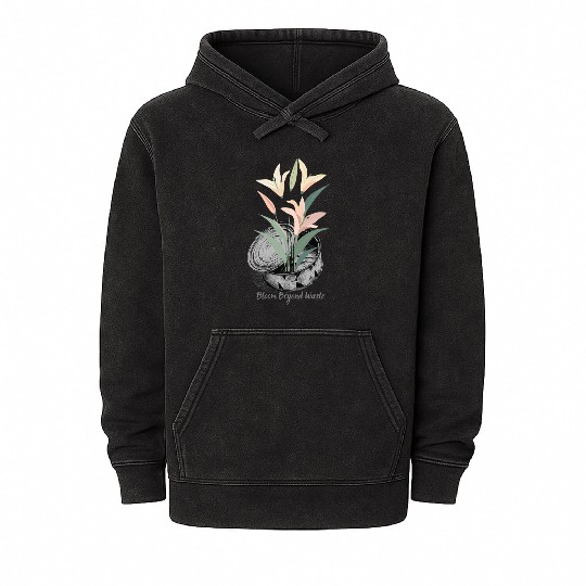 Lily Can Recycle Sustainable Floral Design Eco Art Mineral Wash Hoodies