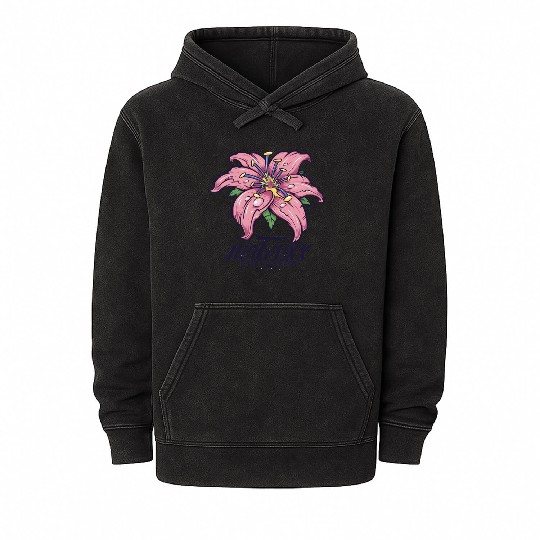 Dark Bloom Lily – JustRuxx Graphic Design Mineral Wash Hoodies