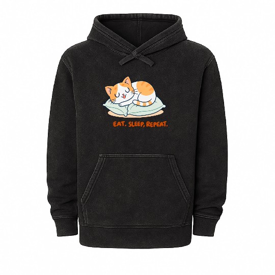 Feline Life Hack Mineral Wash Hoodies