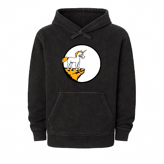 Unicorn Cliff Moon Mountain Evil Angry Bad Mood Mineral Wash Hoodies