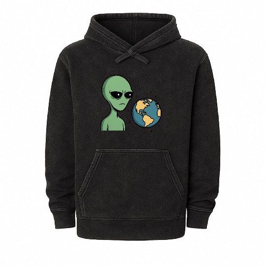 Judgy Alien Mineral Wash Hoodies