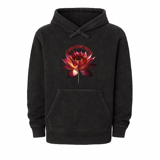Ketel Luxury Lotus Floral Design Mineral Wash Hoodies