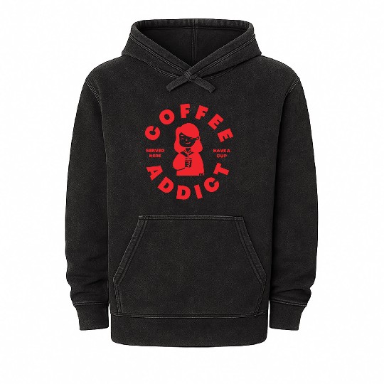 Coffee Addict Mineral Wash Hoodies